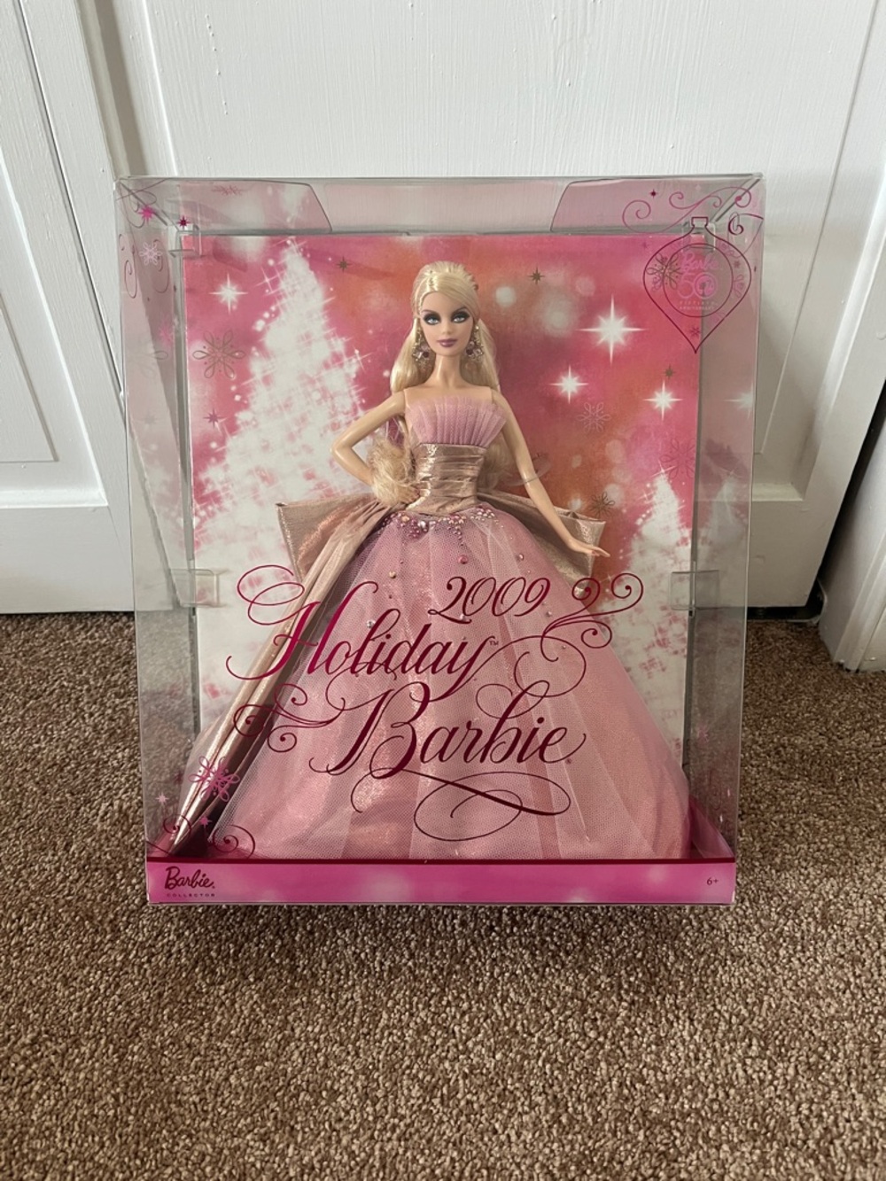 Barbie Holiday Doll in Shimmering Pink and Gold Gown